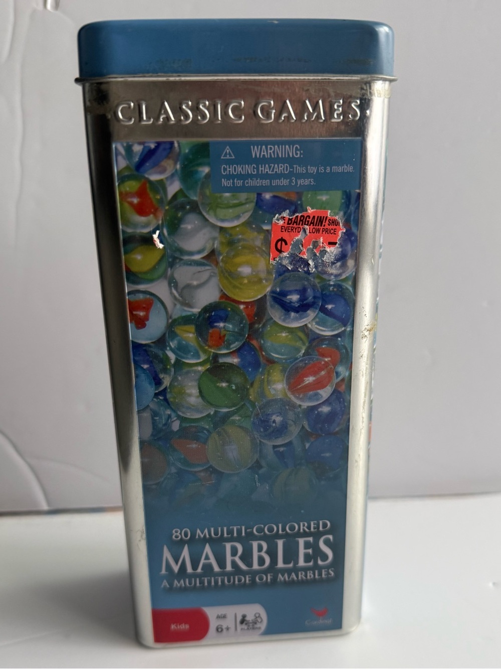 Cardinal Kids Collection Marbles 100 colorful marbles in tin 2001 Ages 6+
